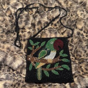 Vintage Ermo micro Beaded Parrot crossbody bag